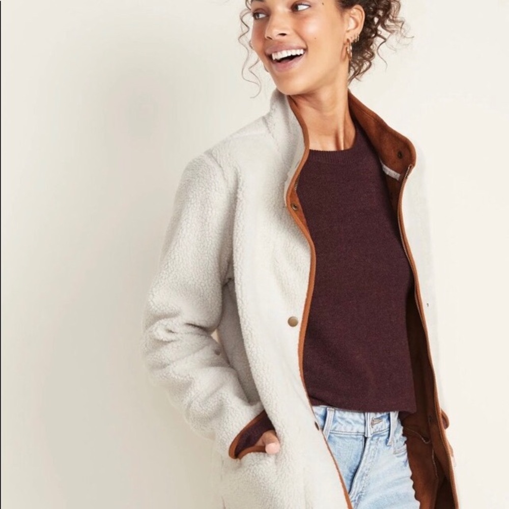 Sherpa and suede Old Navy woman’s jacket